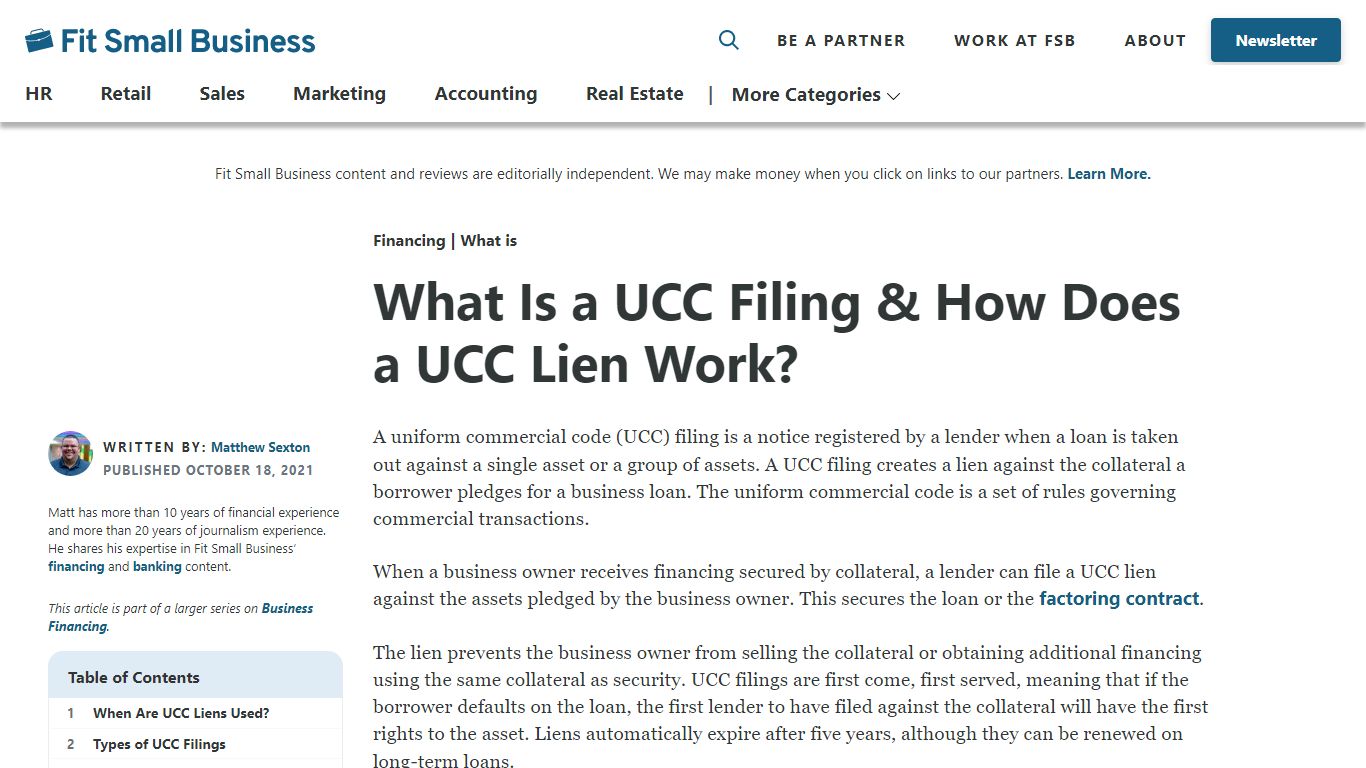 What Is a UCC Filing & How Does a UCC Lien Work? - Fit Small Business